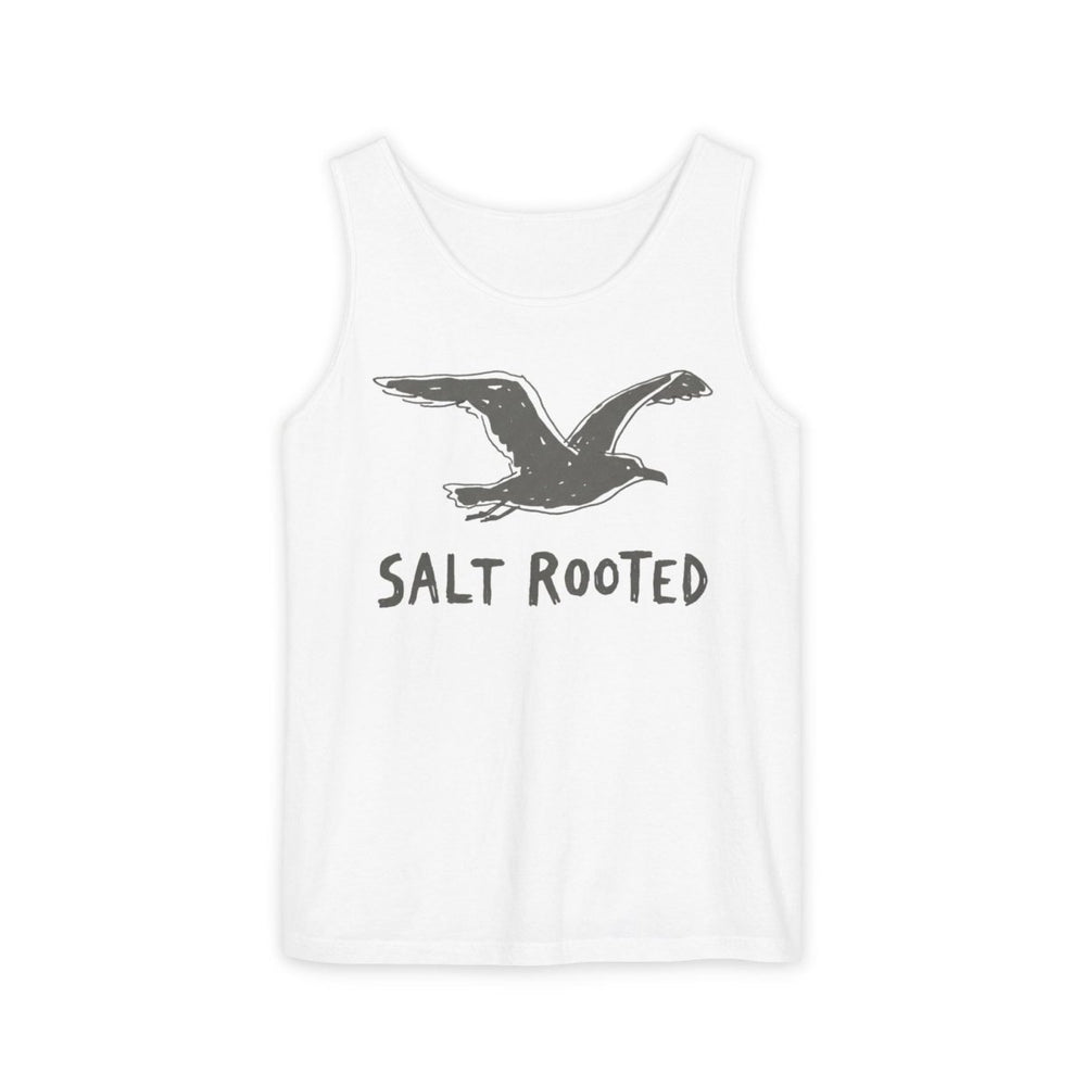 Salt Rooted Seagull Tank | Garment-Dyed Vintage Coastal Graphic Tank Top - FIVE TIDES APPAREL
