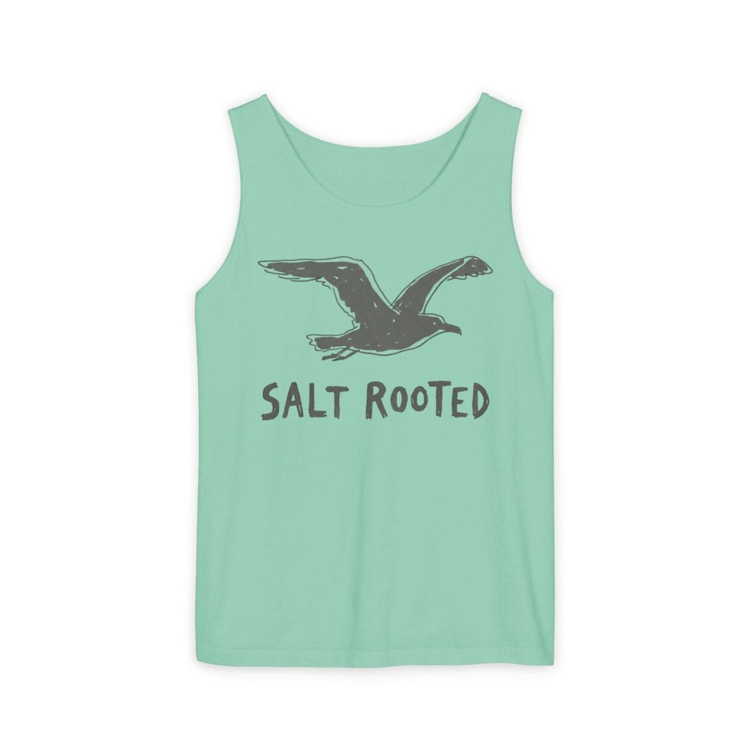 Salt Rooted Seagull Tank | Garment-Dyed Vintage Coastal Graphic Tank Top - FIVE TIDES APPAREL
