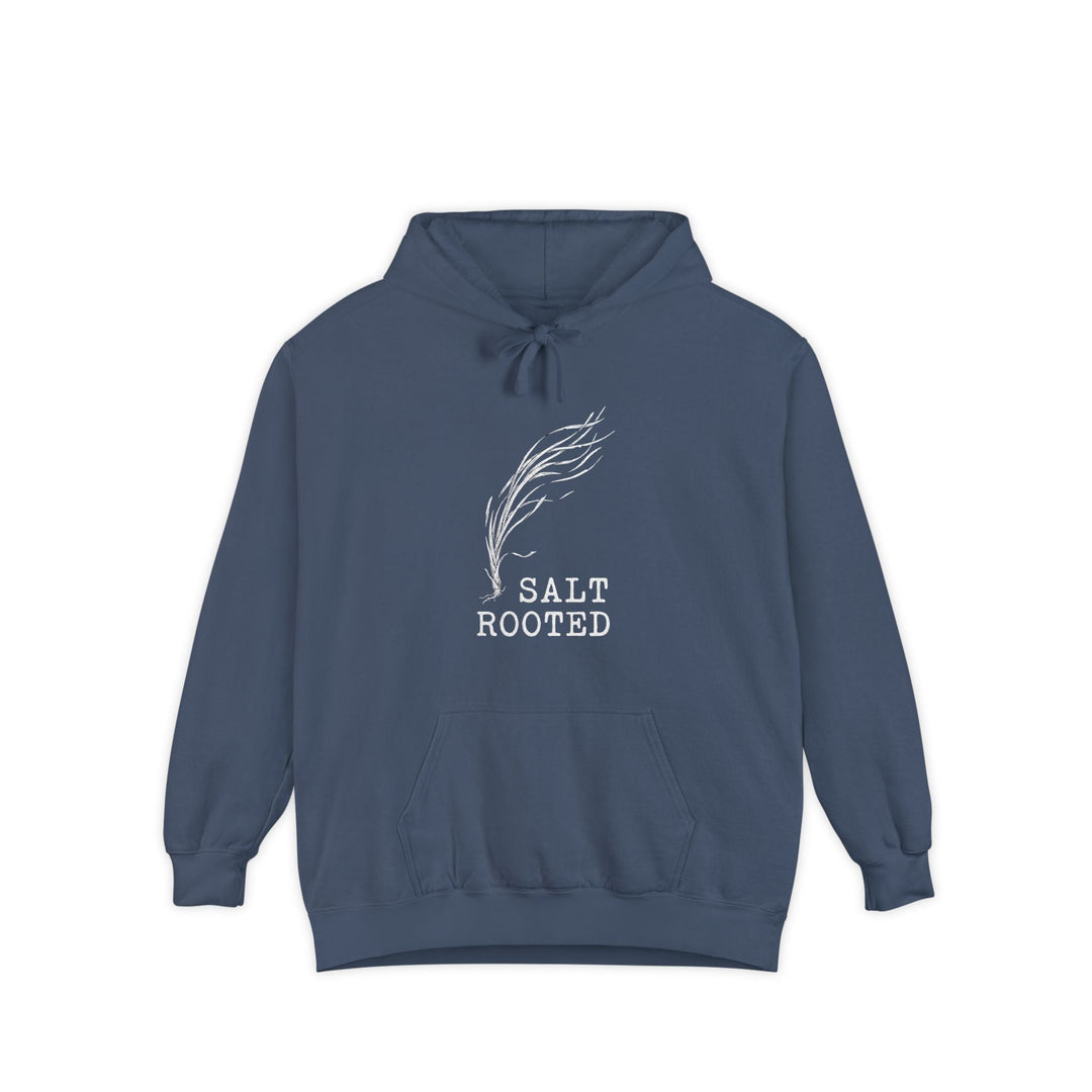Blue hoodie with &
