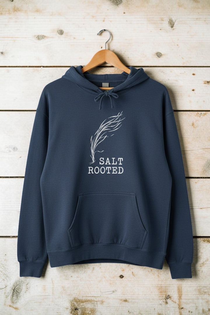 Blue hoodie with &