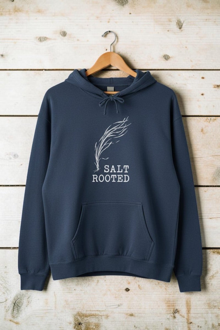 Blue hoodie with &