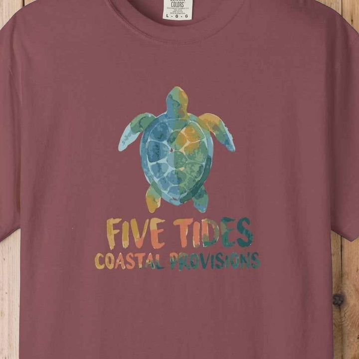 Sea Turtle Coastal Custom Graphic T-Shirt - Five Tides Vintage Beach Tee