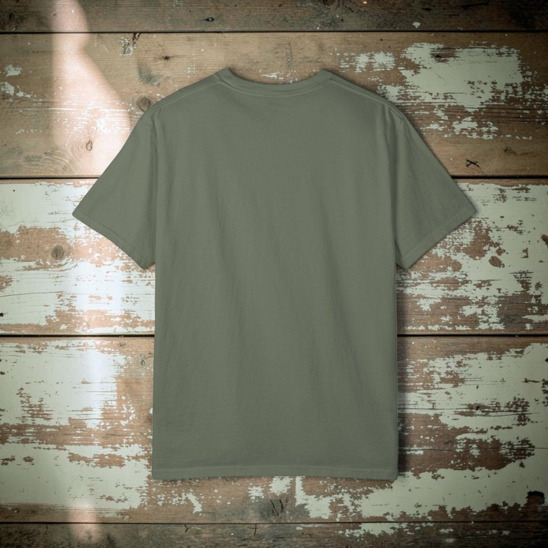 Green t-shirt on a white background