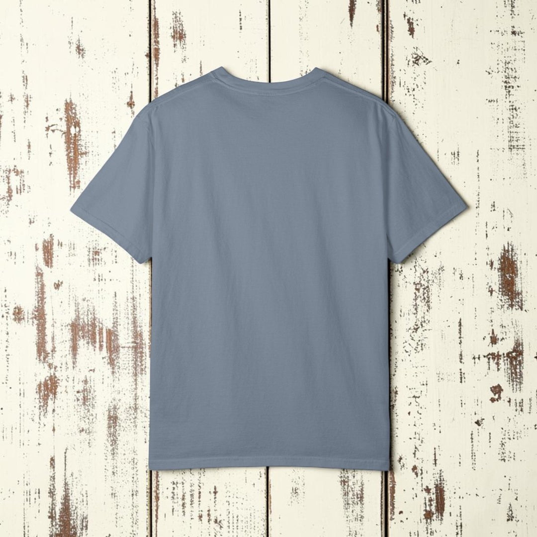 Plain blue t-shirt on a white background