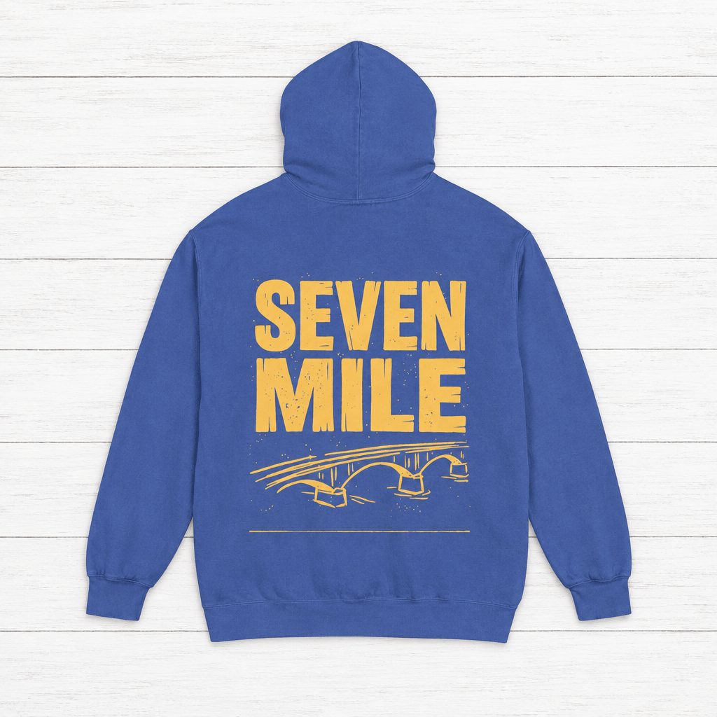 Seven Mile Hoodie | Garment-Dyed Bridge Graphic Pullover - FIVE TIDES APPAREL