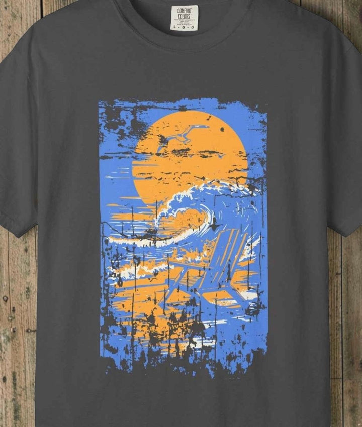 Storm Passes And Sunset Arrives, T-Shirt, 100% Ring-Spun Garment-Dyed Cotton