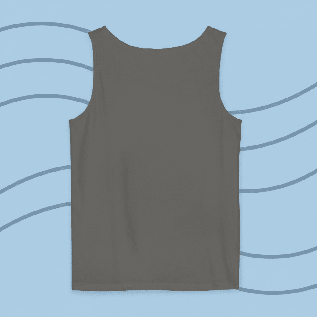 Dark Tank Back - Light Blue Wave BG