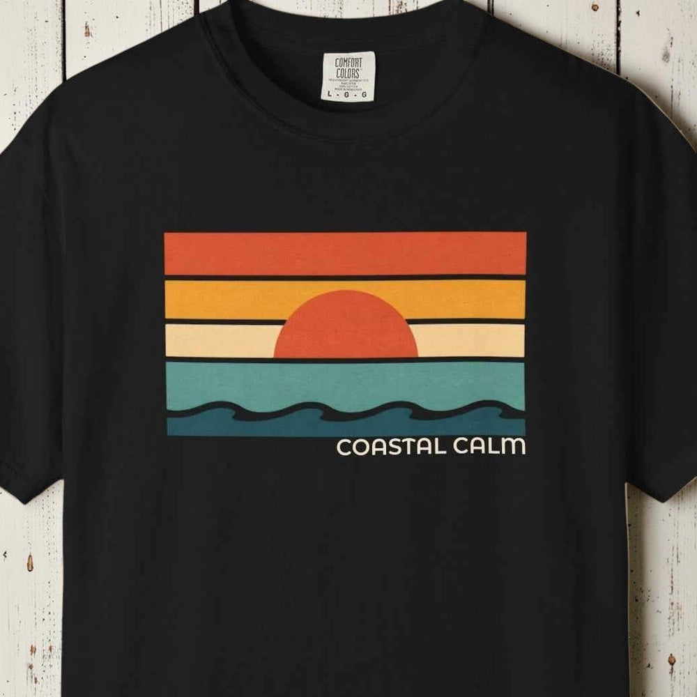 Sunset Coastal Calm Graphic T-Shirt, Vintage Retro Summer Fashion Unisex Tee