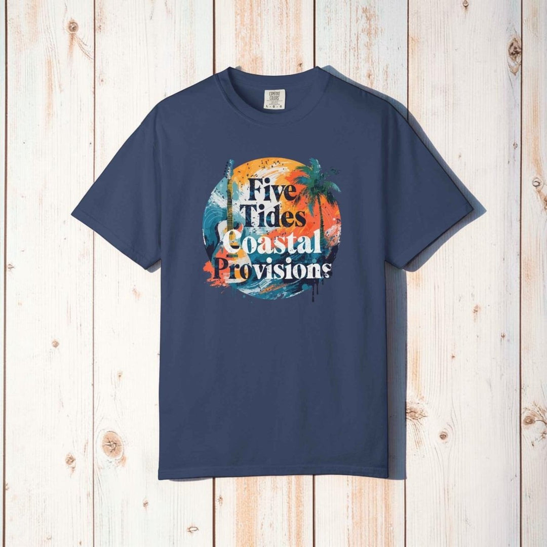 Coastal Vibes Guitar Graphic T-Shirt - Summer Casual Cotton Tee