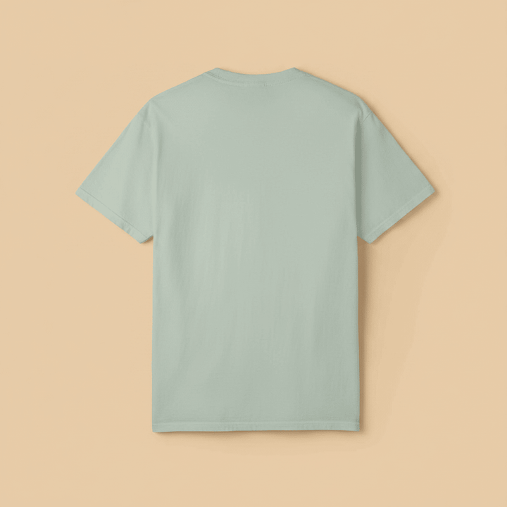 Surf Club Tee in Bay — plain back, warm sand studio background