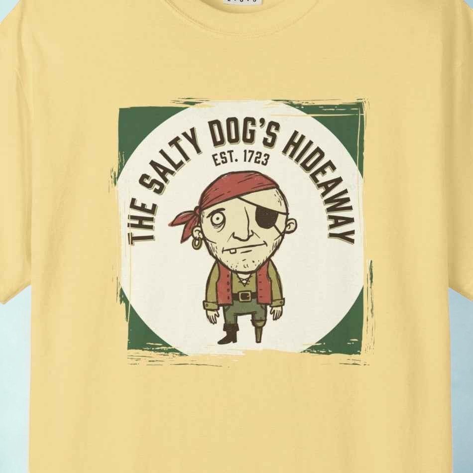 The Salty Dog’s Hideaway T-Shirt — Vintage Pirate Logo Summer Style Tee