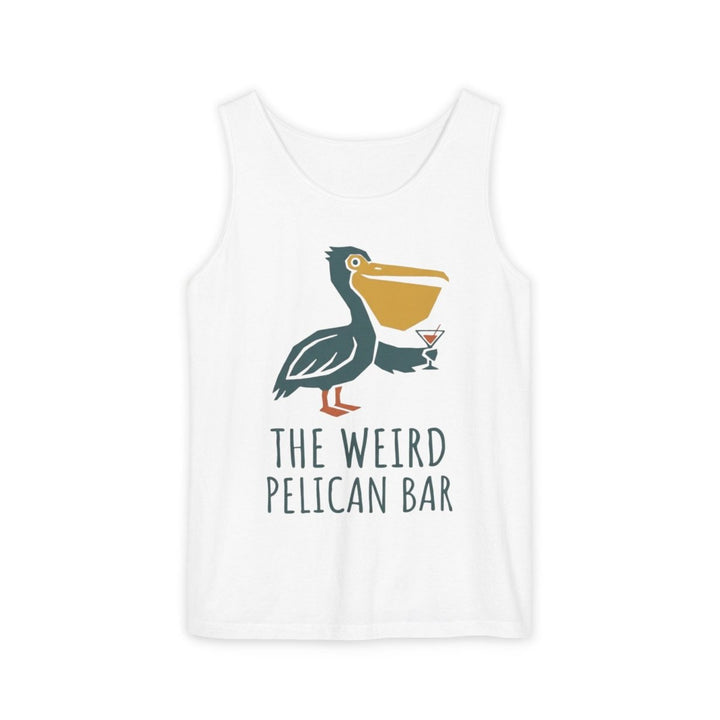 The Weird Pelican Bar Tank | Garment-Dyed Retro Graphic Tank Top - FIVE TIDES APPAREL