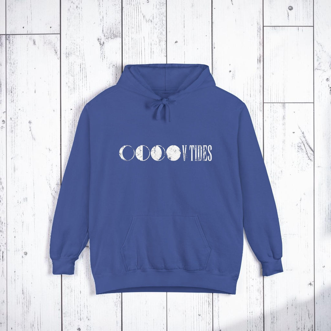 Blue hoodie with &