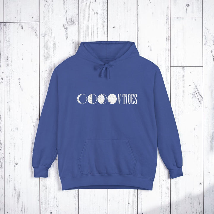 Blue hoodie with &