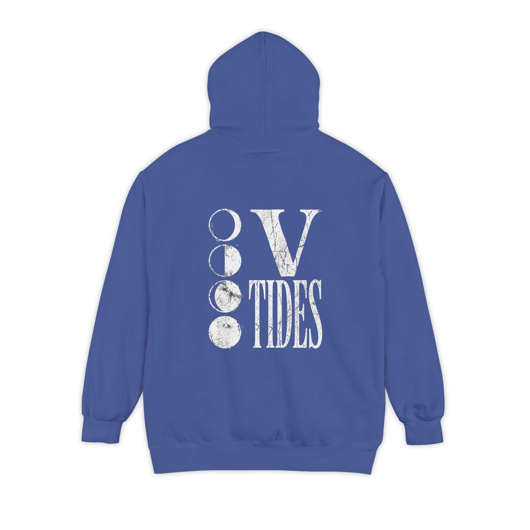 Blue hoodie with &