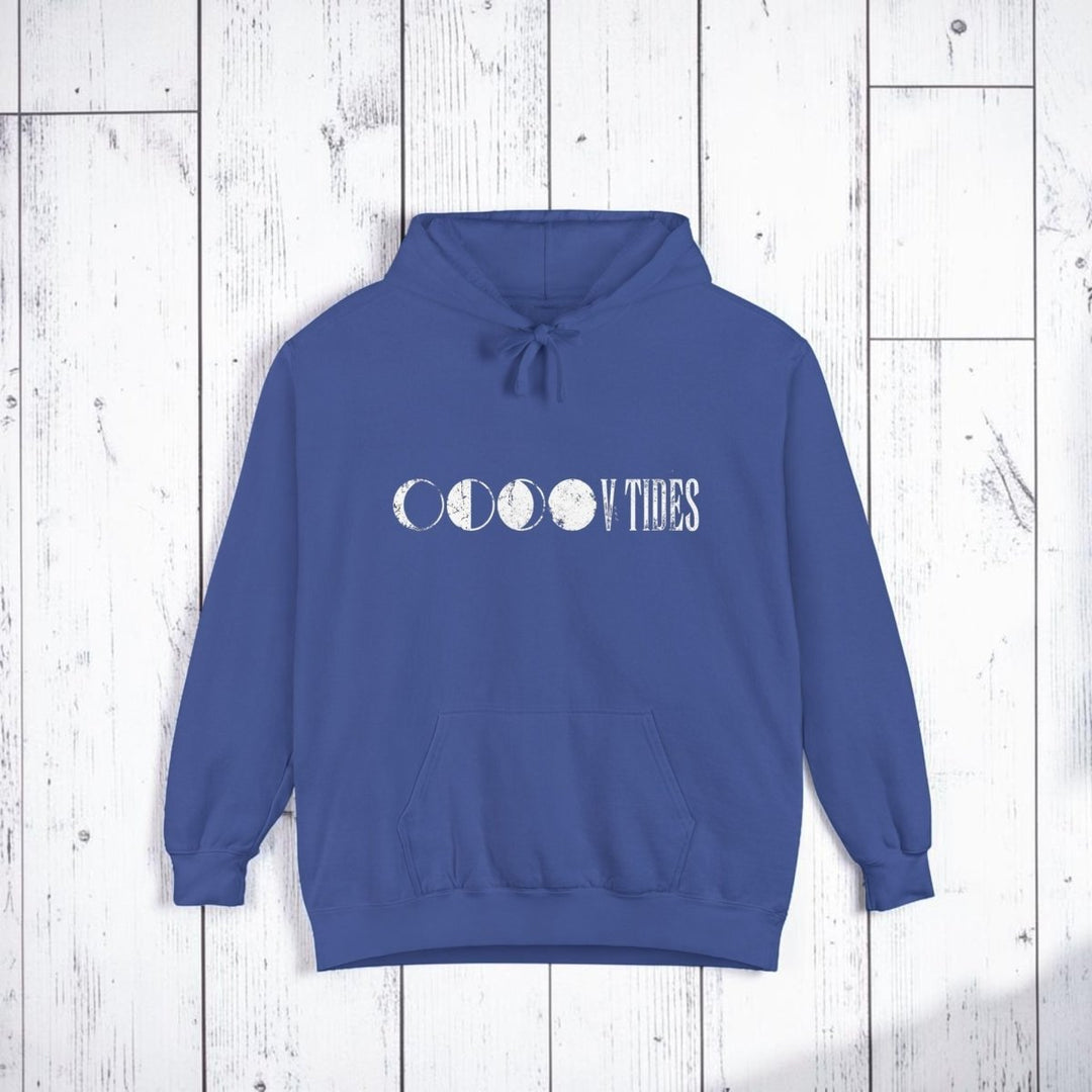 Blue hoodie with &