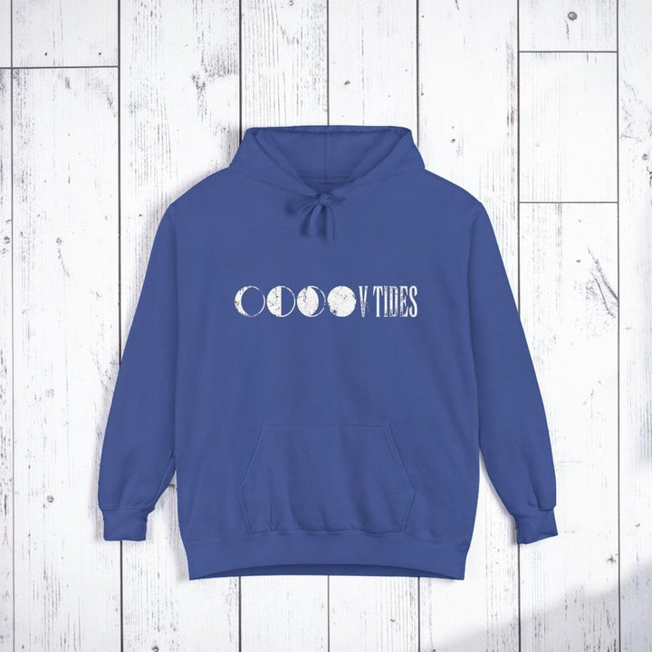 Blue hoodie with &