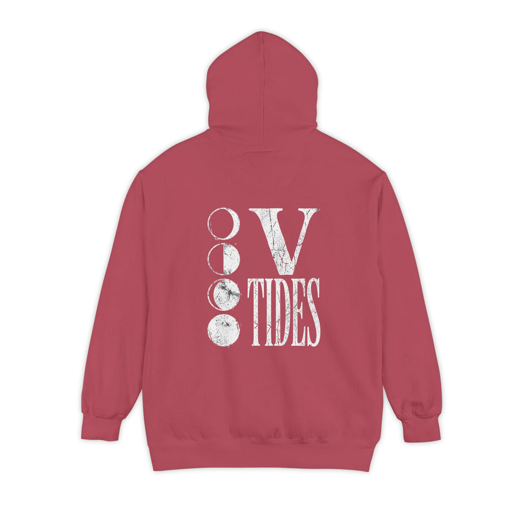 Red hoodie with &