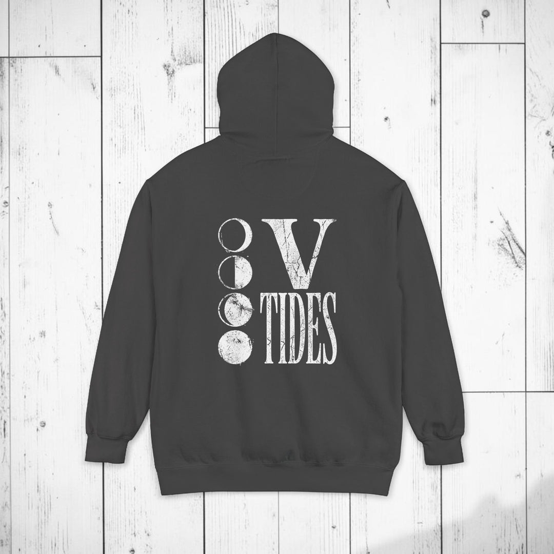 Dark gray hoodie with &