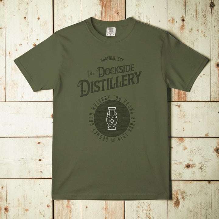 Vintage Dockside Distillery 100 Years Graphic Tee — Hemp on Colorful Driftwood