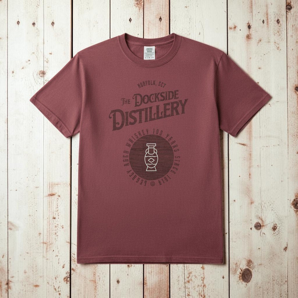 Vintage Dockside Distillery 100 Years Graphic Tee — Brick on Colorful Driftwood