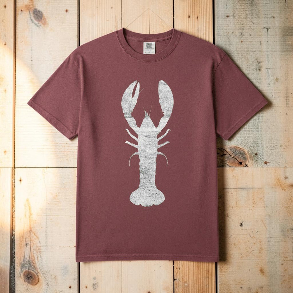 Vintage Wood Faded Lobster Graphic Tee — Brick on Colorful Driftwood
