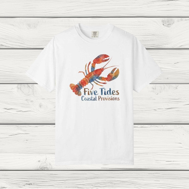 Lobster Coastal Watercolor Tee - Five Tides Coastal Provisions Nautical Graphic T-Shirt