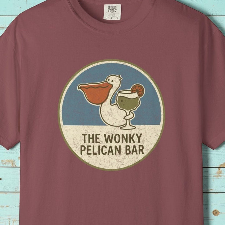 Wonky Pelican Bar Vintage Graphic Tee - Summer Bar T-Shirt - FIVE TIDES APPAREL