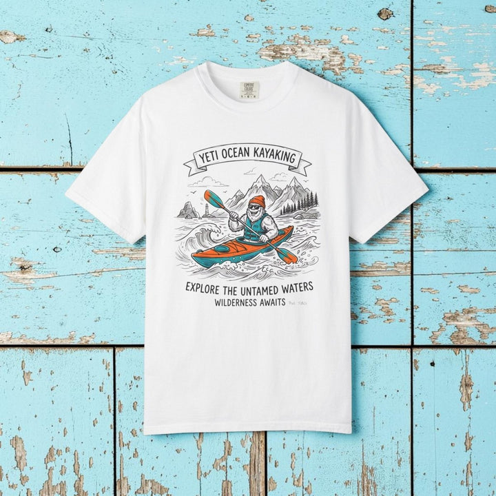 Yeti Ocean Kayaking Tee | Garment-Dyed Outdoor Adventure Graphic - FIVE TIDES APPAREL